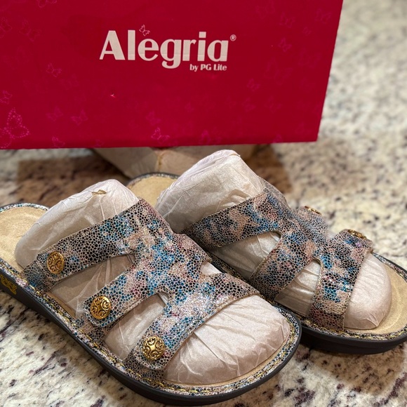 Alegria DINAH-FAWN DOTTIE ADJUSTABLE STRAP SLIDE SANDAL Sz 10.5-11 EU 41 NIB - Picture 1 of 16